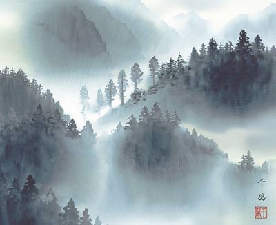 掛け軸／掛軸【富士】富士（熊谷　千風）【送料無料】【代引手数料無料】