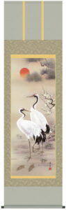 掛け軸／掛軸　【鶴亀】<br>松竹梅鶴亀（戸塚　翠漣）<br>【送料無料】【代引手数料無料】