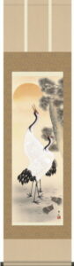 掛け軸(掛軸)【尺三幅】<br>老松鶴亀（鈴村　秀山）<br><br>【送料無料】【代引き手数料無料】