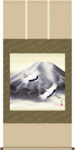 掛け軸／掛軸【鶴亀】<br>霊峰飛翔（高畠　周峰）<br>【送料無料】【代引手数料無料】