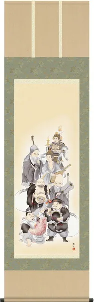 掛け軸／掛軸【慶祝】 七福神（緒方 葉水） 【送料無料】【代引手数料無料】