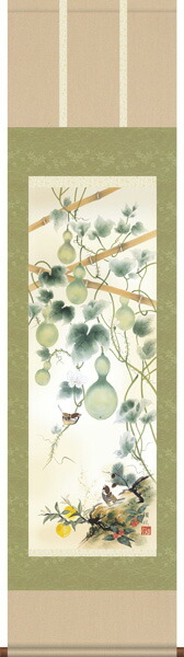 六瓢 掛け軸 掛軸 かけじく【尺三幅】開運六瓢息災図(伊藤翔風) 商品画像