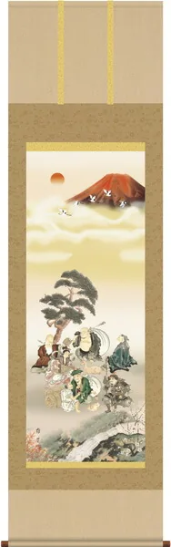 七福神 掛軸【縁起開運】七福神万笑之図（鵜飼 雄平） 商品画像