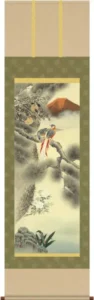 掛け軸／掛軸【縁起開運】 不老長春吉祥図（福田 春草） 【送料無料】【代引手数料無料】