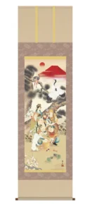 掛け軸／掛軸【縁起開運】 吉祥七福満願図（鵜飼 雄平） 【送料無料】【代引手数料無料】