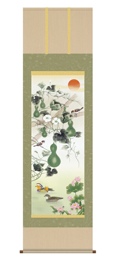 六瓢 掛軸【縁起開運】六瓢息災鴛鴦図（井原 蒼竹） 商品画像