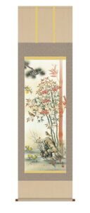 掛け軸／掛軸【花鳥】<br>消災南天三友図（田村　竹世）<br>【送料無料】【代引き手数料無料】