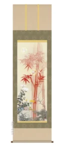 掛け軸／掛軸【縁起開運／尺三】 吉祥四君子繚乱図（根本 孝逸） 【送料無料】【代引き手数料無料】
