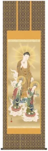 掛け軸 掛軸 阿弥陀如来 阿弥陀三尊佛(高畠 周峰) 送料無料 代引手数料無料