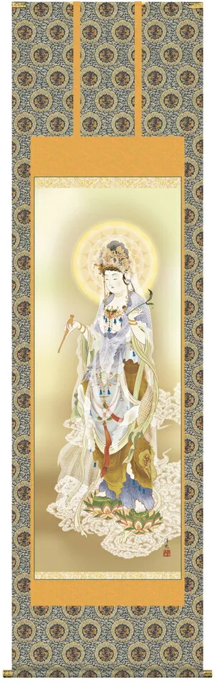 掛け軸 掛軸 観音様 雲上観音(井川 洋光) 送料無料 代引手数料無料