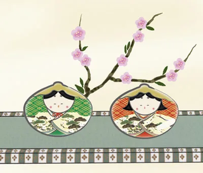 桃の節句・お雛様 掛軸【お雛さま】貝雛（井川 洋光） 商品画像