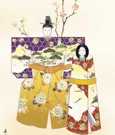 桃の節句・お雛様 掛軸【お雛さま】立雛（西尾 香悦） 商品画像