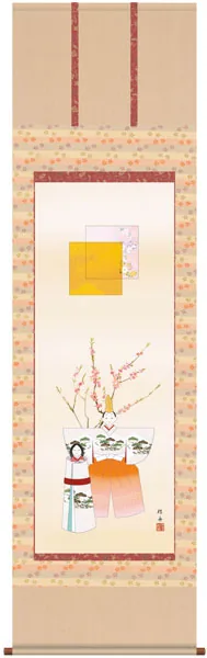 掛け軸／掛軸【お雛さま】 立雛（長江 桂舟） 【送料無料】【代引手数料無料】