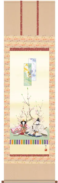 掛け軸／掛軸【お雛さま】 段雛（奥居 佑山） 【送料無料】【代引手数料無料】