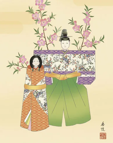桃の節句・お雛様 掛軸【お雛さま】立雛（西尾 香悦） 商品画像