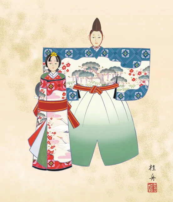 桃の節句・お雛様 掛軸【お雛さま】立雛（長江 桂舟） 商品画像