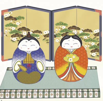 桃の節句・お雛様 掛軸【お雛さま】吉祥雛（伊藤 香旬） 商品画像