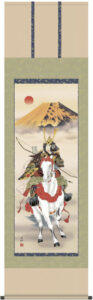 掛け軸／掛軸【武者・節句】<br>白馬武者（高畠　周峰）<br>【送料無料】【代引手数料無料】