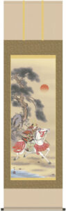 掛け軸／掛軸【武者・節句】<br>白馬武者（長江　桂舟）<br>【送料無料】【代引手数料無料】