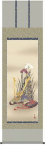 掛け軸／掛軸【武者・節句】<br>兜と菖蒲（鈴木　仙草）<br>【送料無料】【代引手数料無料】