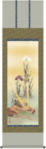 掛け軸／掛軸【武者・節句】<br>兜と菖蒲（唐沢　碧山）<br>【送料無料】【代引手数料無料】
