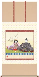 掛け軸／掛軸【お雛さま】 段雛（奥居 佑山） 【送料無料】【代引手数料無料】