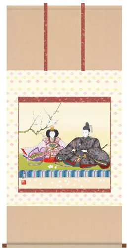 掛け軸／掛軸【お雛さま】 段雛（奥居 佑山） 【送料無料】【代引手数料無料】