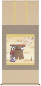 掛け軸／掛軸【お雛さま】 立雛（長江 桂舟） 【送料無料】【代引手数料無料】