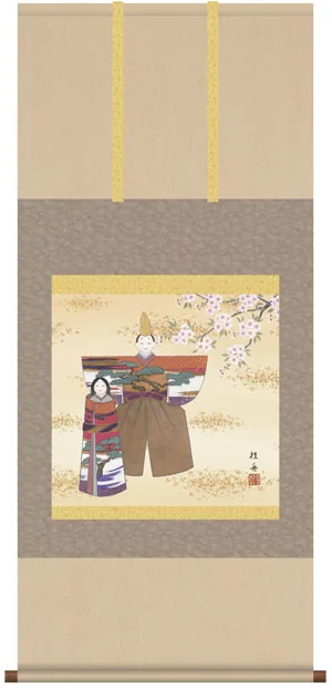 桃の節句・お雛様 掛軸【お雛さま】立雛（長江 桂舟） 商品画像