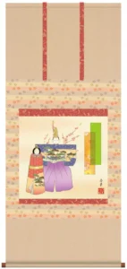掛け軸／掛軸【お雛さま】 立雛（野川 秀華） 【送料無料】【代引手数料無料】