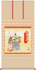 掛け軸／掛軸【お雛さま】 立雛（西尾 香悦） 【送料無料】【代引手数料無料】