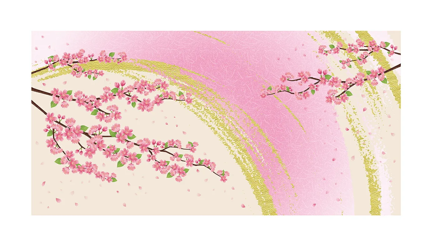 軽量デザイン屏風 6尺6曲 桜 (特殊ボード・出力紙)【送料無料】【代