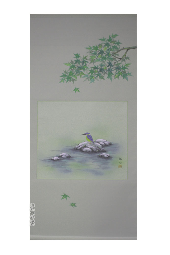 掛け軸／掛軸　描表装　川蝉（奥田 拓也）<br>【送料無料】【代引手数料無料】