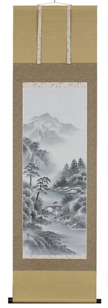 掛け軸／掛軸　水墨山水（木村春渓）<br>【送料無料】【代引き手数料無料】