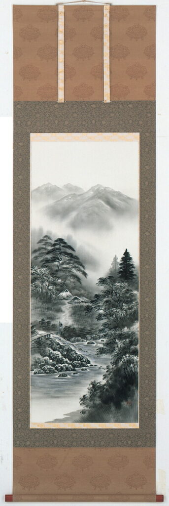 掛け軸／掛軸　水墨山水（田中翠堂）<br>【送料無料】【代引き手数料無料】