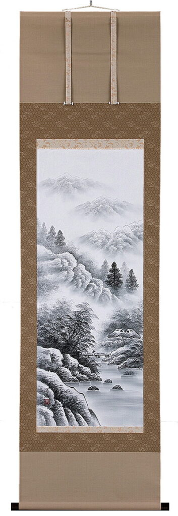 掛け軸／掛軸　水墨山水（木村涌谷）<br>【送料無料】【代引き手数料無料】