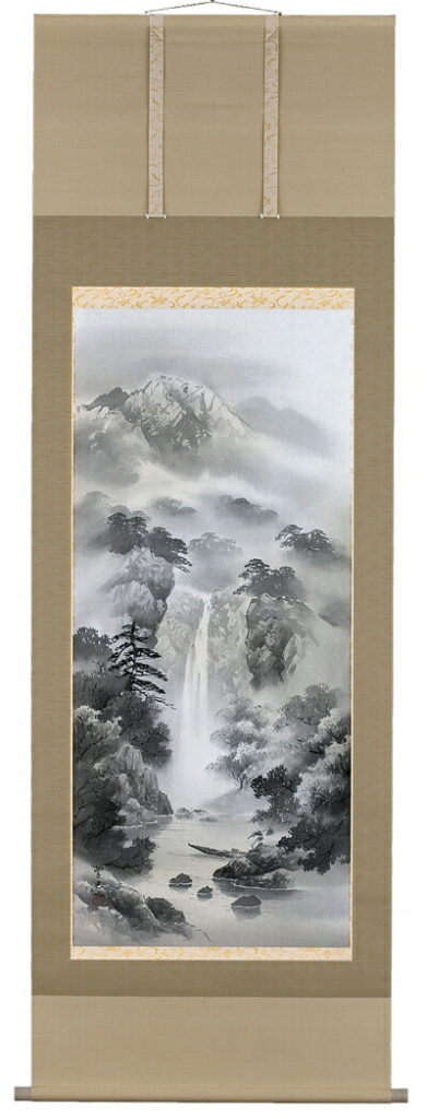 掛け軸／掛軸　水墨山水（西脇　紫光）<br>【送料無料】【代引き手数料無料】