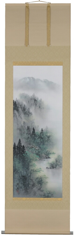 掛け軸／掛軸　青緑山水（中沢　樹芳）<br>【送料無料】【代引き手数料無料】