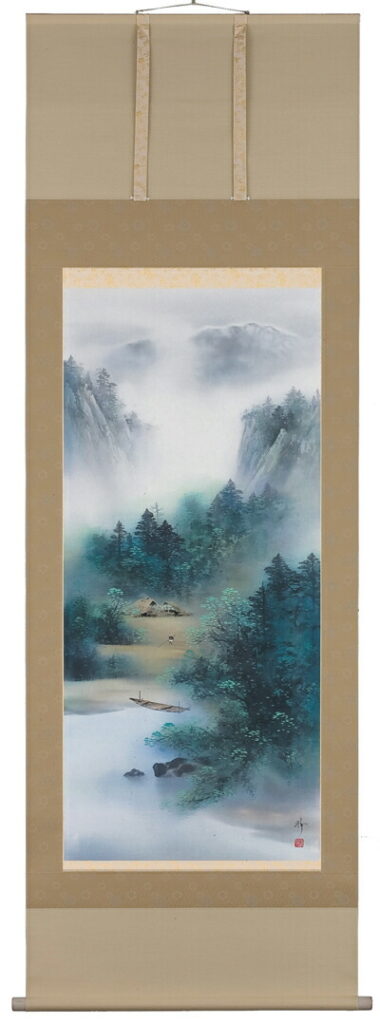 掛け軸／掛軸　青緑山水（中沢勝）<br>【送料無料】【代引き手数料無料】