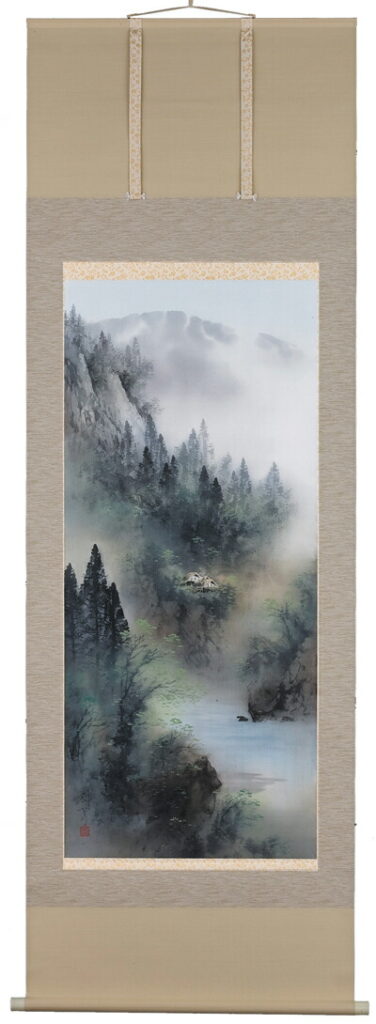 掛け軸／掛軸　青緑山水（中沢　樹芳）<br>【送料無料】【代引き手数料無料】