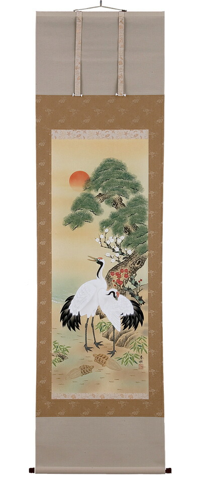 掛け軸／掛軸 松竹梅鶴亀（鈴木 春秋） 【送料無料】【代引き手数料無料】
