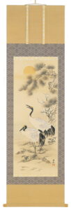 掛け軸／掛軸　鶴亀（丹羽陽春）<br>【送料無料】【代引き手数料無料】