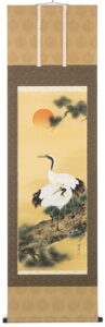 掛け軸／掛軸　松上鶴（前川峰水）<br>【送料無料】【代引き手数料無料】