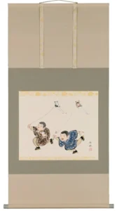 掛け軸／掛軸 凧上げ（奥田吟水） 【送料無料】【代引き手数料無料】
