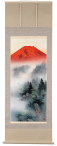 掛け軸／掛軸　赤富士（中沢樹芳）<br>【送料無料】【代引き手数料無料】