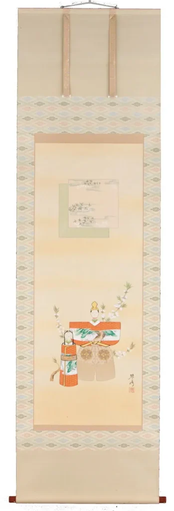 掛け軸／掛軸 立雛（色紙）（中村琴水） 【送料無料】【代引き手数料無料】