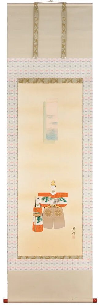 掛け軸／掛軸 立雛（短冊）（中村琴水） 【送料無料】【代引き手数料無料】