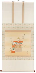 掛け軸／掛軸 立雛（中村琴水） 【送料無料】【代引き手数料無料】