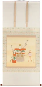 掛け軸／掛軸 立雛（ぼんぼり）（中村琴水） 【送料無料】【代引き手数料無料】