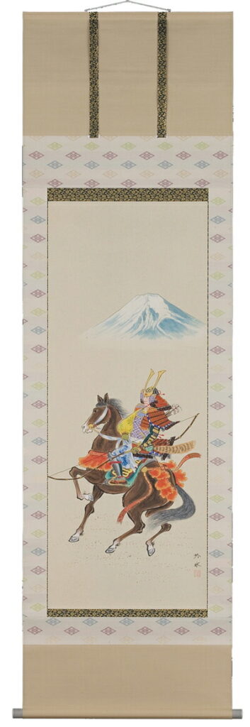 掛け軸 武者(奥田吟水) 端午の節句用掛軸 【送料無料】【代引き手数料無料】